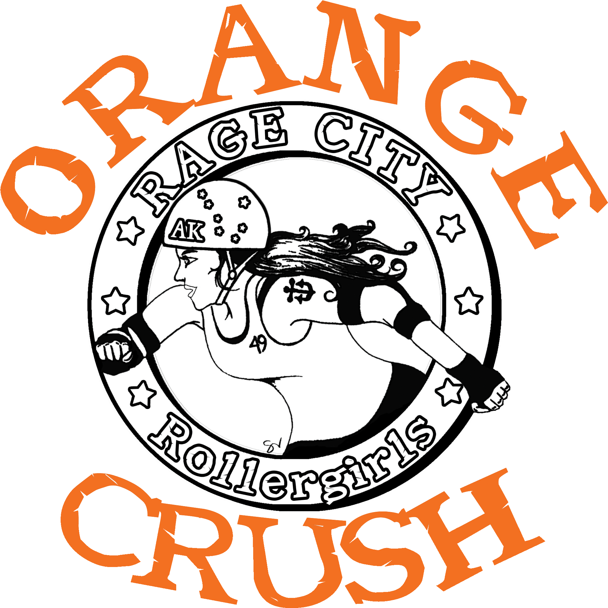 Orangecrushlogo Color Scoreboard - Rollergirls Rollergirls Rollergirls Wall Clock (2100x2100), Png Download