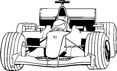 F1 Car Coloring Page - Black And White F1 Car (600x470), Png Download