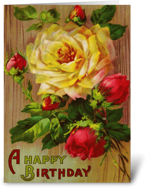 Vintage Rose Greeting Card - Customizable Necklace - Flower Necklace - Flower Jewelry (700x792), Png Download