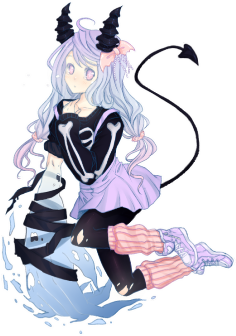 Pastel Goth Tumblr Anime (500x705), Png Download