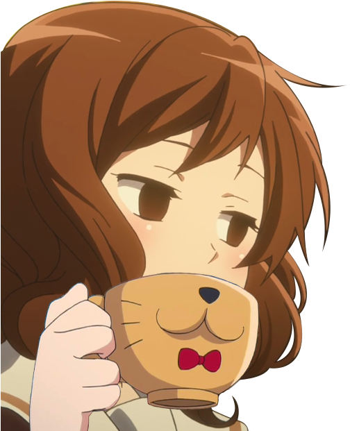 5 Aug - Sipping Tea Anime (586x634), Png Download