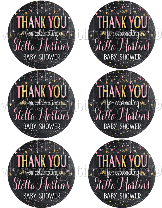 Twinkle Twinkle Little Star Baby Shower Sticker Tags - Sculpture (614x794), Png Download
