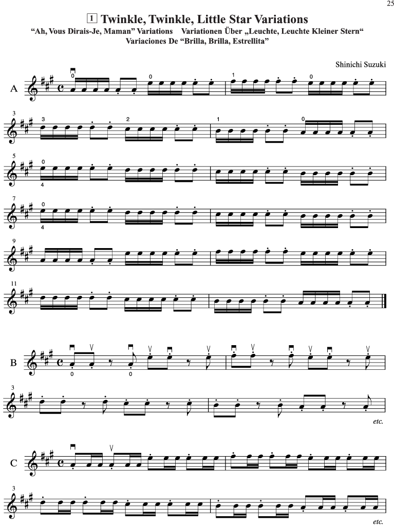 Suzuki Violin School Volume 1 Music (864x1152), Png Download