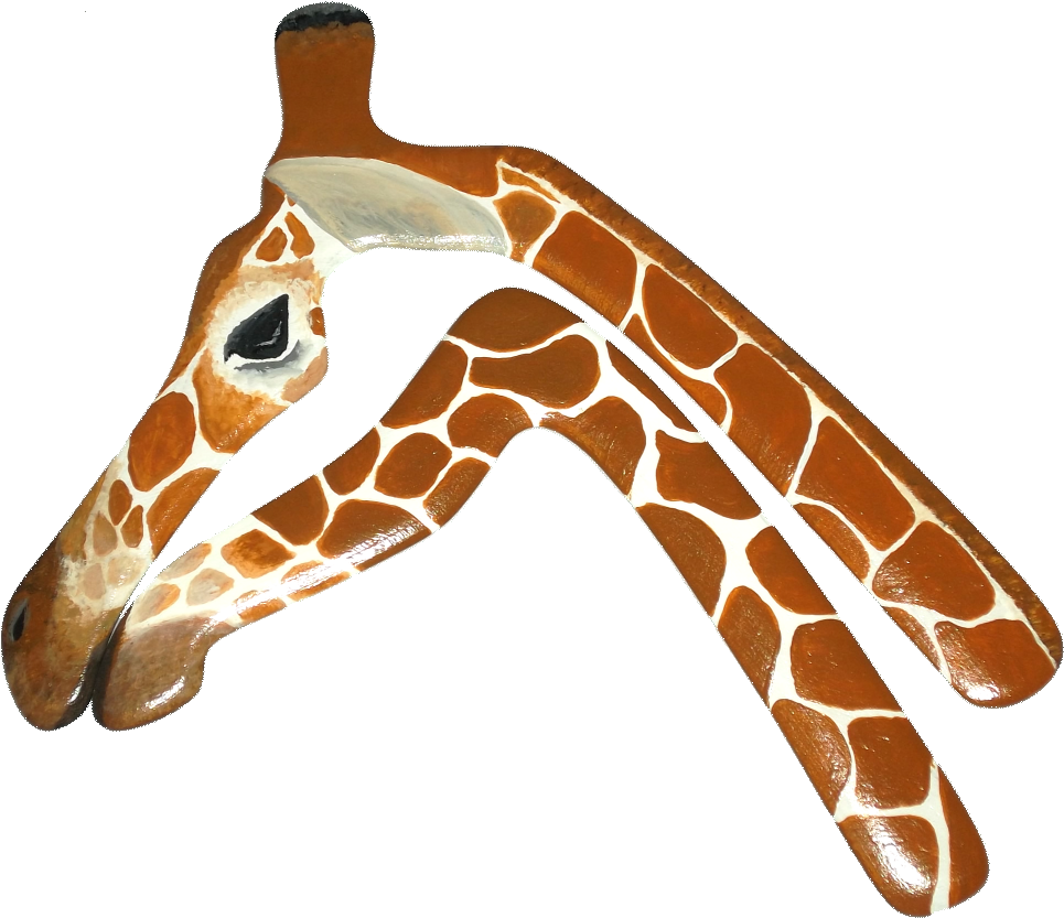 Giraffe Head Composed Of Two Boomerangs - Giraffe (982x846), Png Download