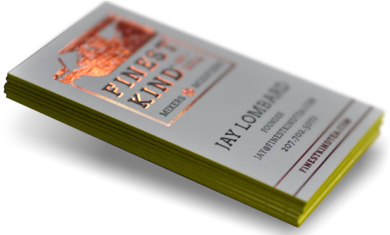 Thick Silk Business Cards With Foil And Colored Edges - Book Cover (585x340), Png Download
