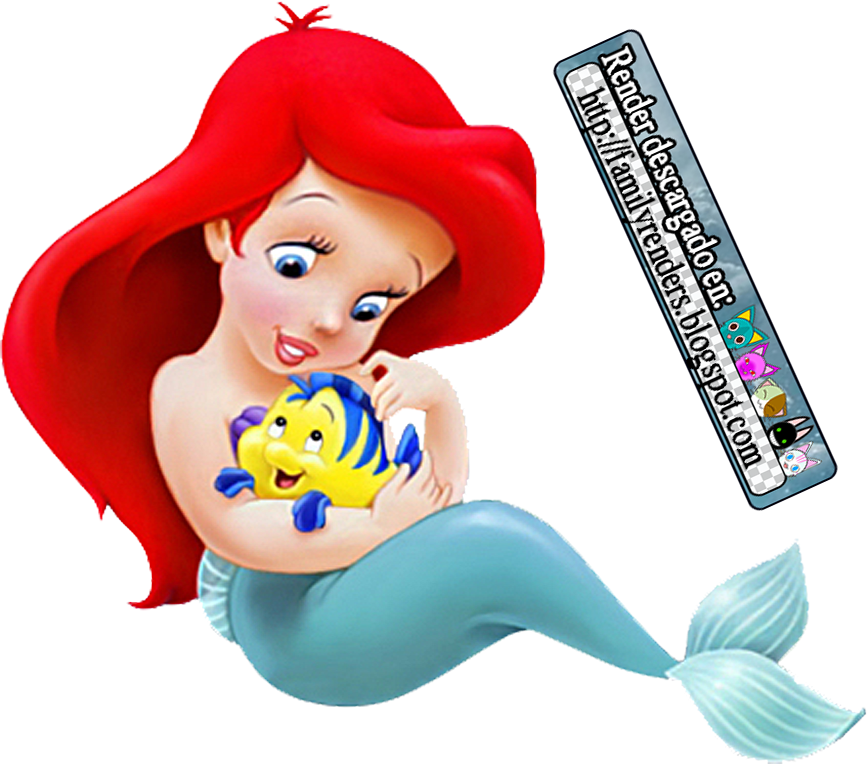 La Sirenita - Cute Baby Disney Princess Cartoon Characters (1767x1554), Png Download
