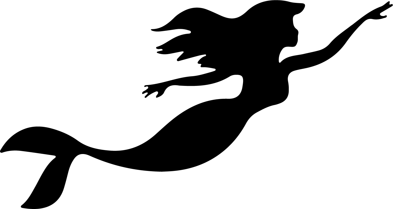 Silueta Sirenita - Decal (1368x730), Png Download