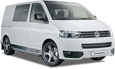 New Volkswagen Transporter Kombi Sportline Van - Volkswagen Transporter Png (720x300), Png Download