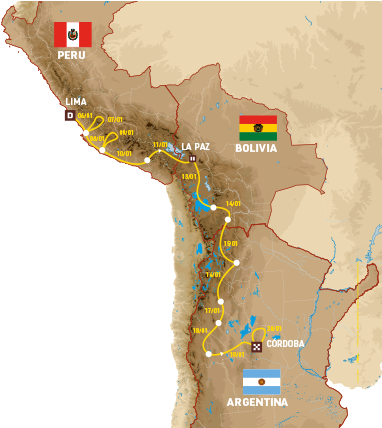 06/01 Start Podium In Lima, Stage To Pisco - 2018 Dakar Rally Map (483x427), Png Download