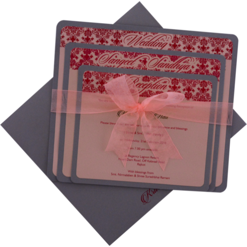 Fabric Pull-out Insert Wedding Card Online - Middle East (500x500), Png Download