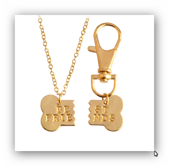 Dog Bone Best Friends - 2pcs/set Gold Silver Plated Dog Bone Pendant Necklace (590x578), Png Download