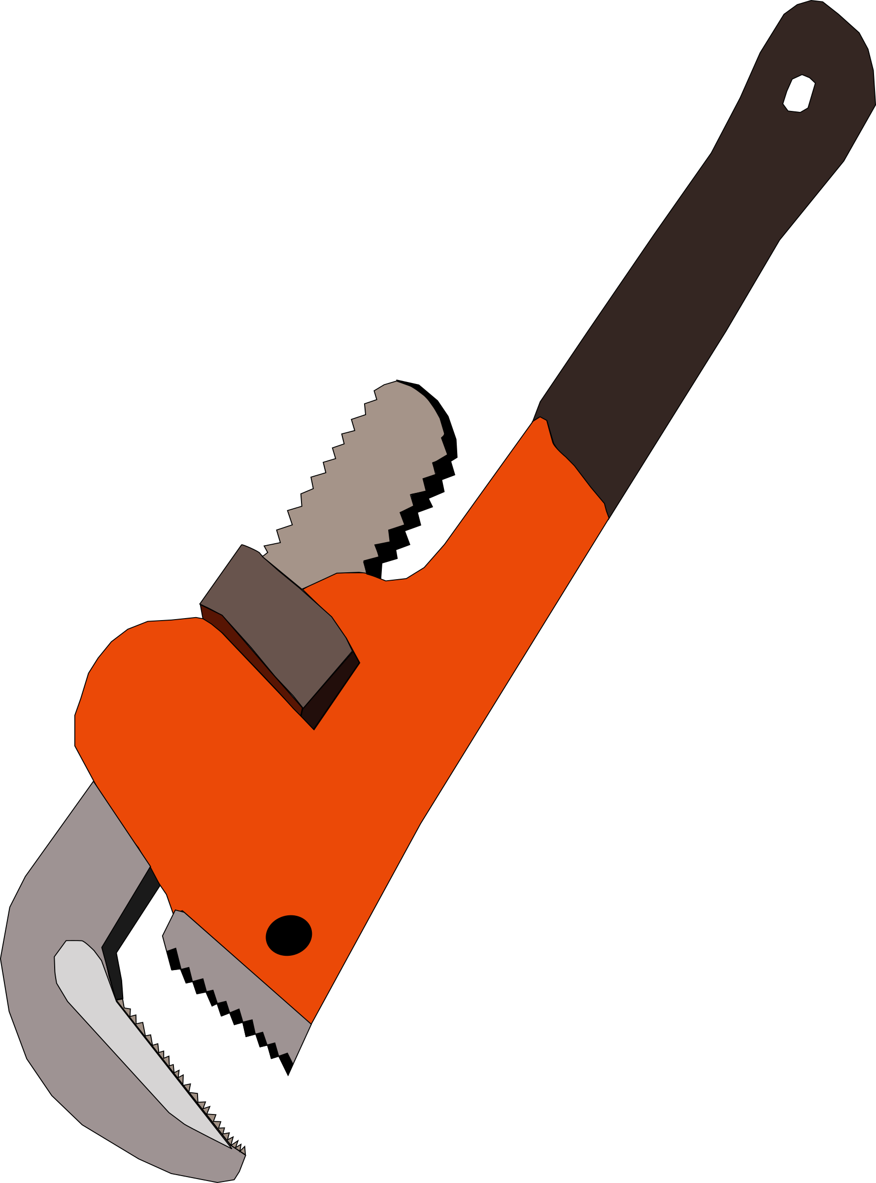 Pipe Clipart Plumbing Wrench - Pipe Wrench Clip Art (1778x2400), Png Download
