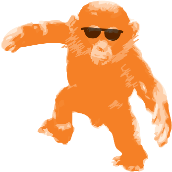 Ape Clipart Orange Monkey - Monkey (366x365), Png Download