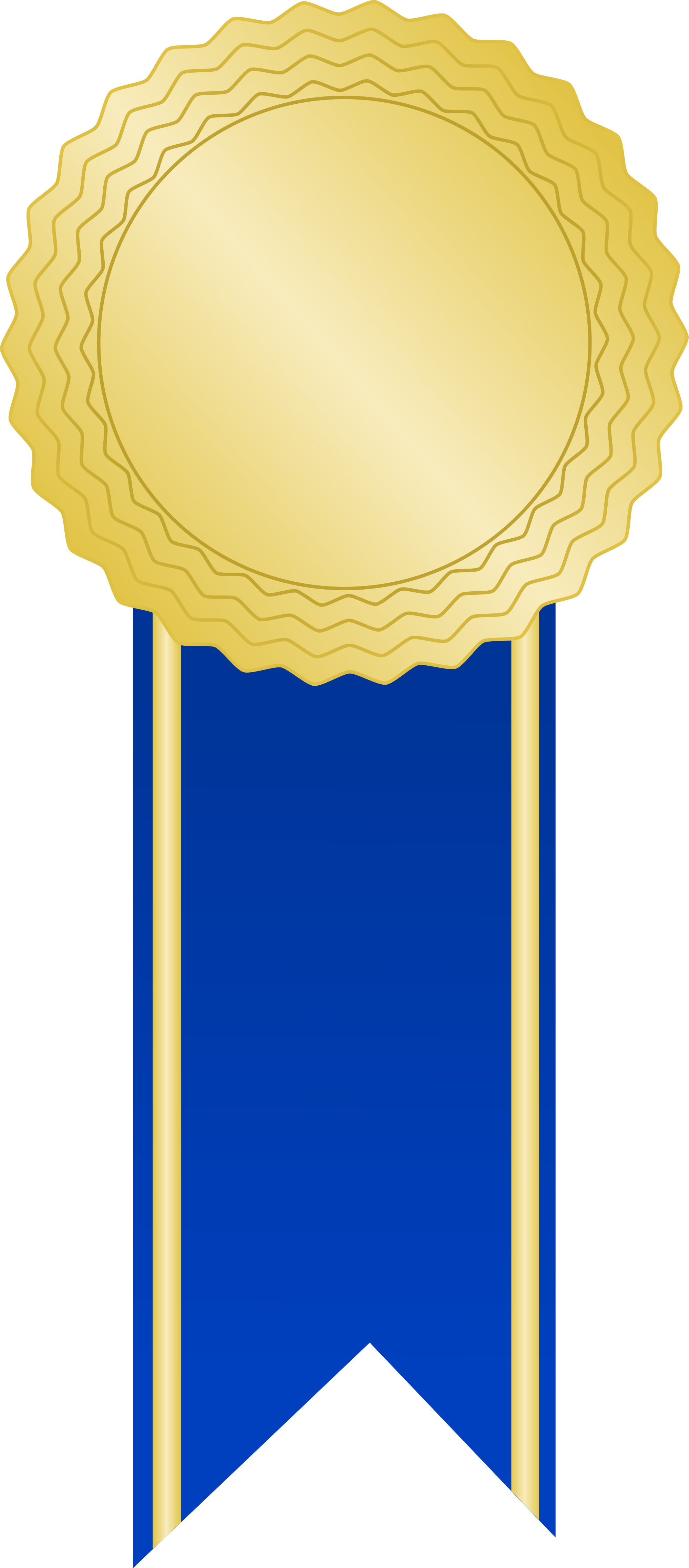 Open - Award Ribbon Vector Blue (2000x4553), Png Download