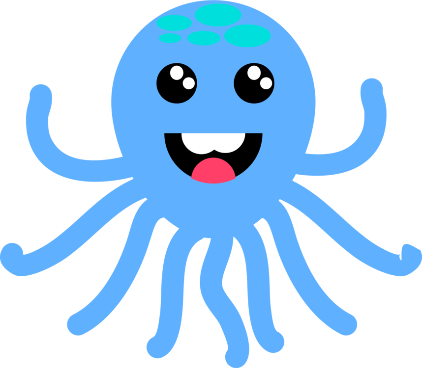 Blue-ringed Octopus Animal - Clip Art (858x750), Png Download