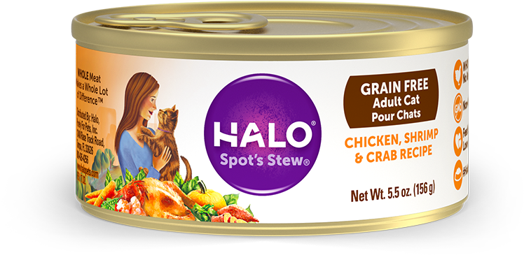 Halo Holistic Grain Free Chicken, Shrimp, And Crab - Halo Holistic Wet Cat Food For Indoor Cats, Grain Free (800x554), Png Download