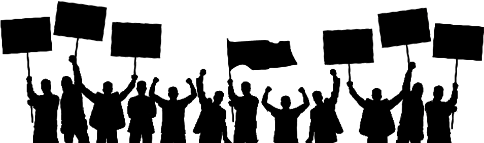 Silhouette People Holding Banners Png By Khaleeqxaman - Über Die Pflicht Zum Ungehorsam Gegen Den Staat (civil (1048x336), Png Download