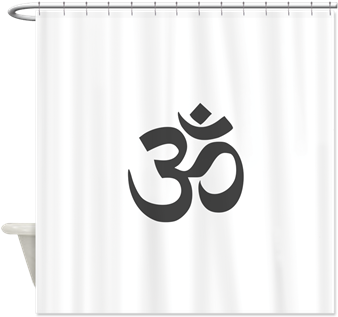 Om Symbol Shower Curtain - Black And White Ganesh Ji (350x350), Png Download