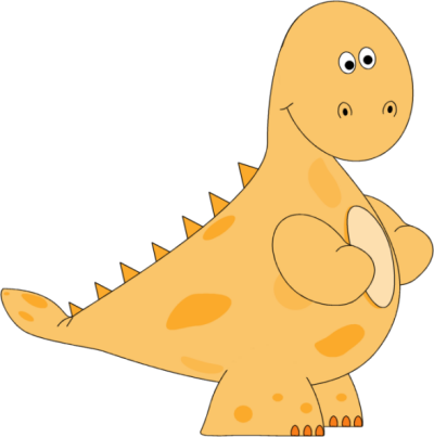 Yellow Dinosaur - Dinosaur Cute Clip Art (400x403), Png Download