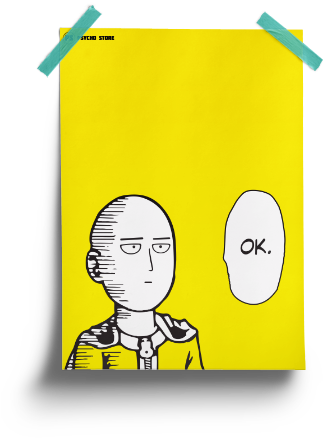 Novelty Design Custom Saitama One Punch Man Ok Mug (440x478), Png Download