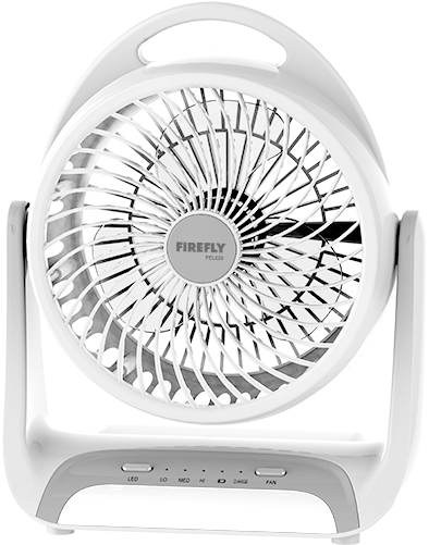 Mini Table Fan With Built-in Dimmable Emergency Light - Tpe:2816 (500x500), Png Download