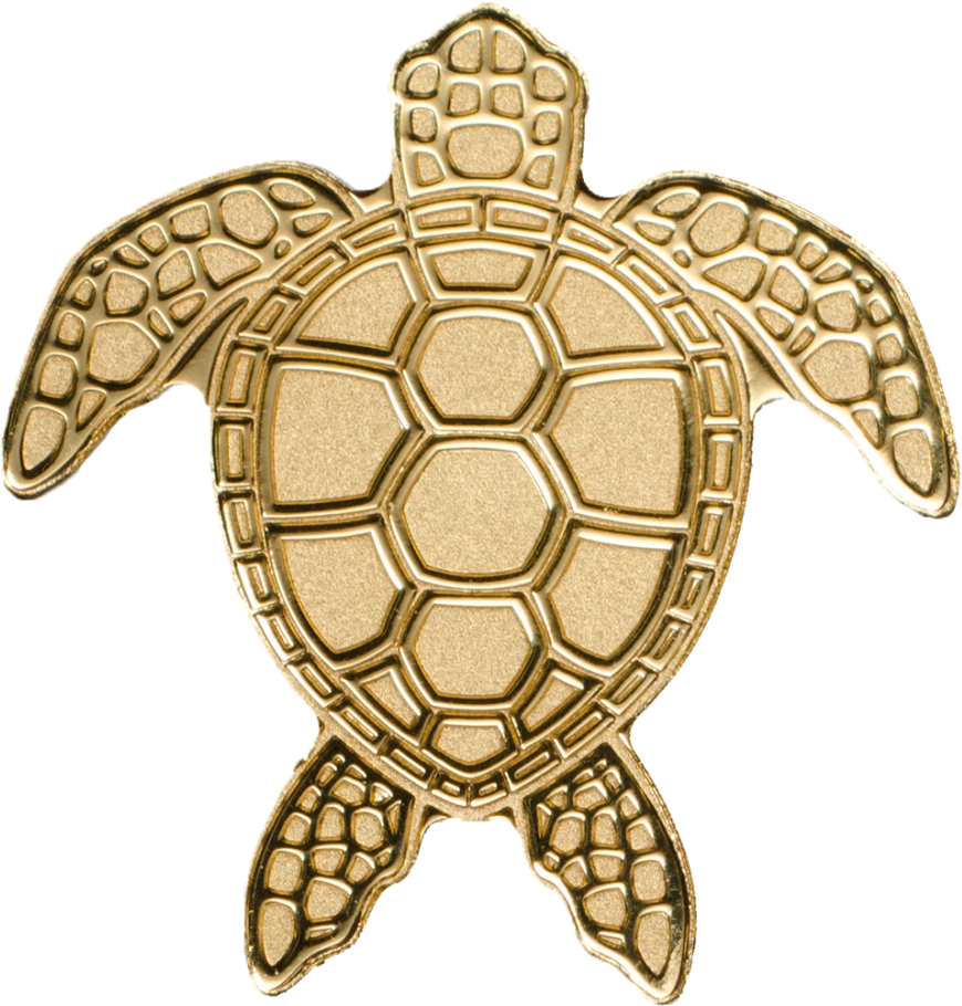 Golden Sea Turtle - Gold Turtle Png (910x910), Png Download