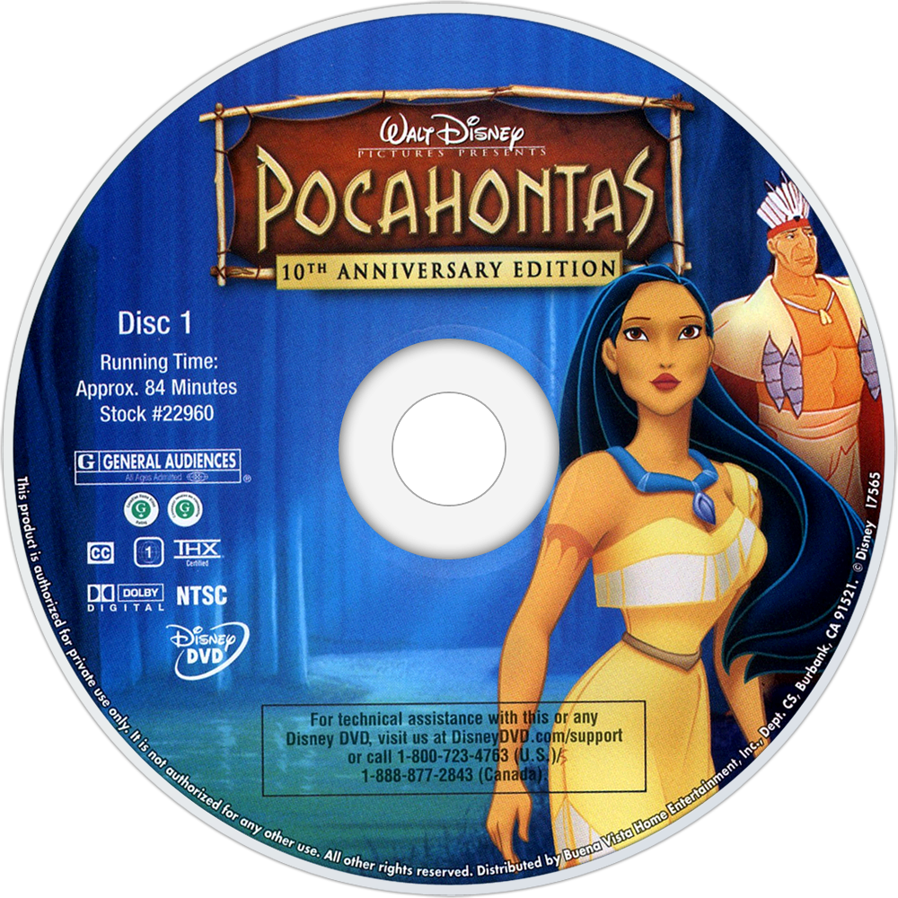 Dvd Storage Binder Sleeves - Pocahontas: Supplemental Features [book] (1000x1000), Png Download