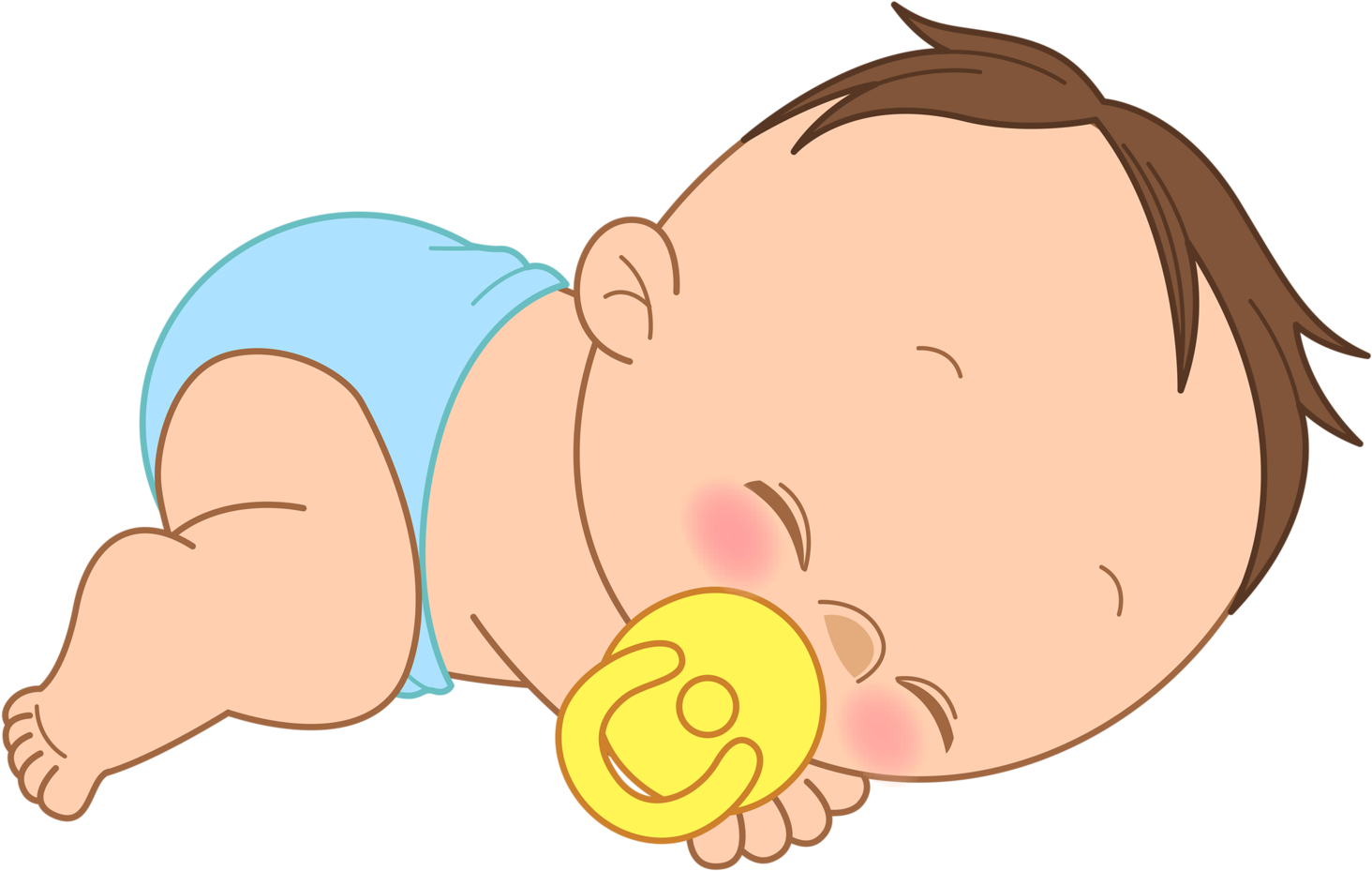 Infant Clipart Baby Tummy Time - Sleeping Baby Drawing (1600x1079), Png Download