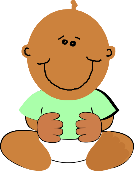 Black Baby Clip Art At Clker - African American Baby Clipart (468x598), Png Download