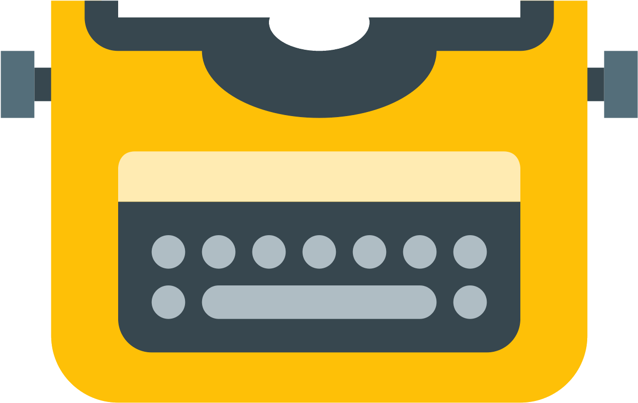 Typewriter Without Paper Icon - Typewriter Yellow Icon (1600x1600), Png Download