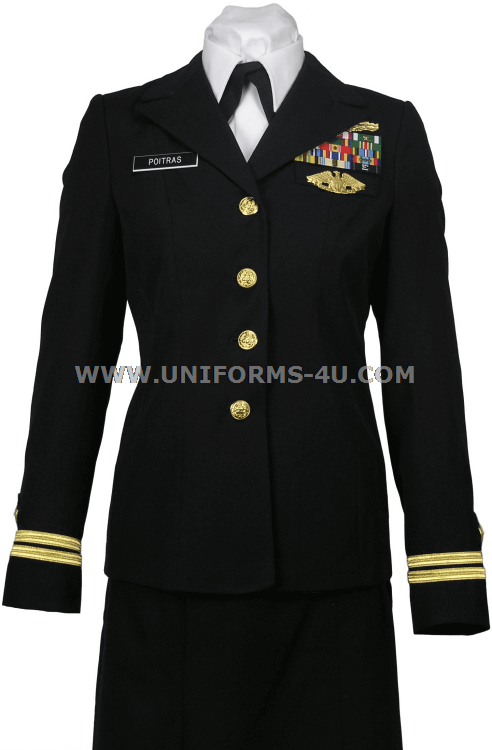 Us Navy Female Officer / Cpo Service Dress Blue Coat - Air Force (492x750), Png Download