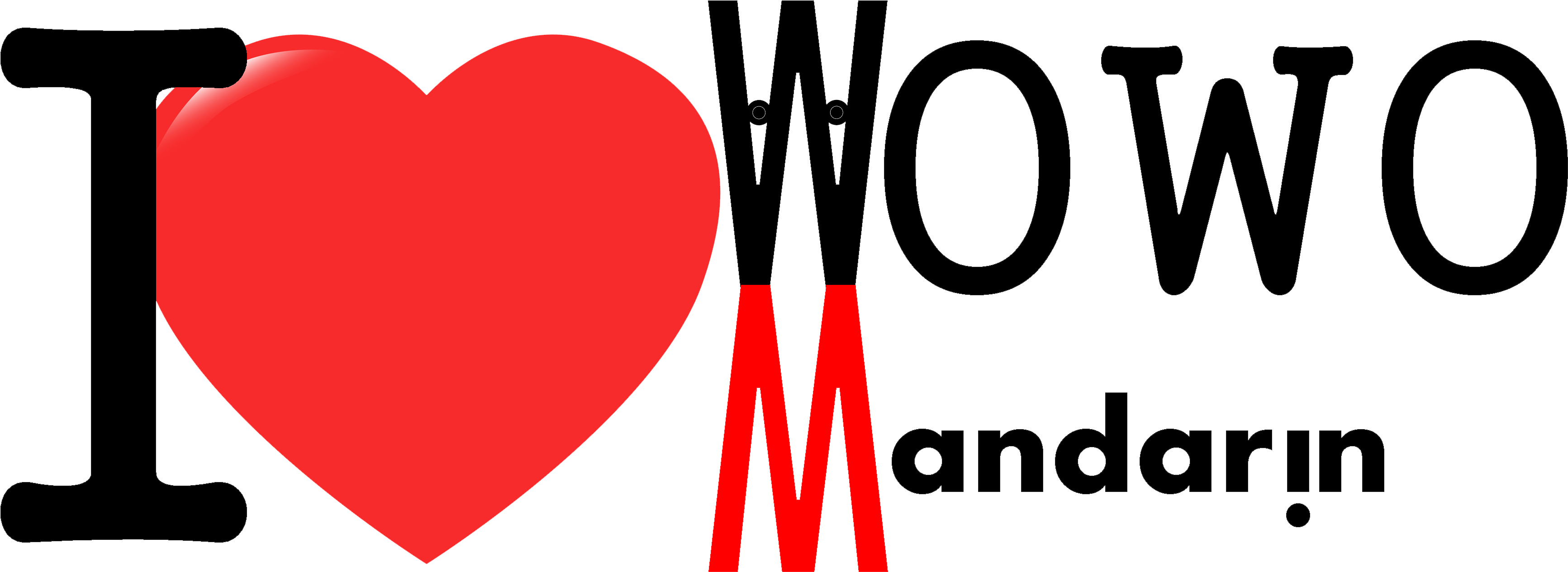 I Love Wowo Mandarin - Wowo (3504x1376), Png Download