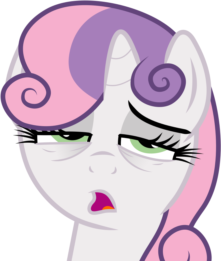 Eyelashes, Eyeshadow, Makeup, Open Mouth, Safe, Simple - Sweetie Belle Tired (1000x1000), Png Download