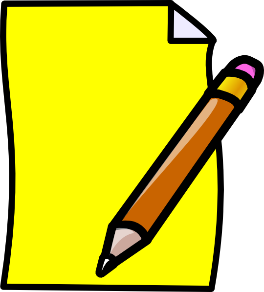 Paper Clip Art - Yellow Clip Art Paper (540x597), Png Download