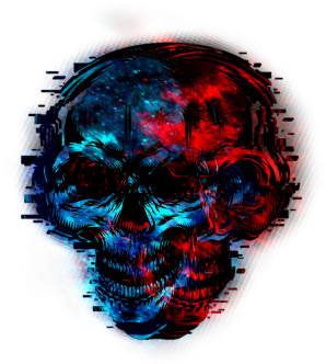 Glitch Skull (360x360), Png Download