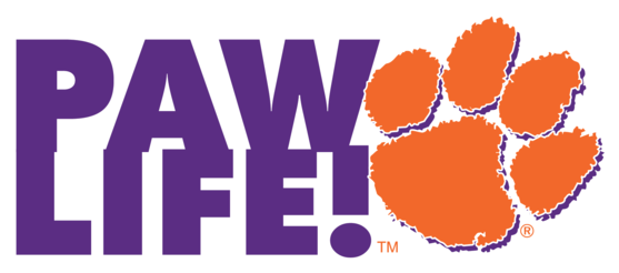 Horizontal With Paw - Clemson (600x277), Png Download