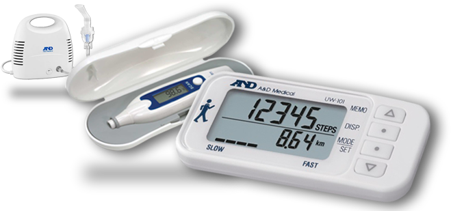 Medical Equipments Png - A&d Uw-101 Activity Monitor Pedometer White (678x323), Png Download