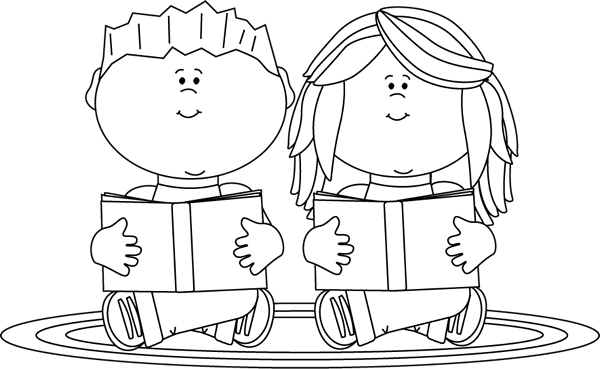 Black And White Reading Partners - Partners Clipart Black And White (600x369), Png Download