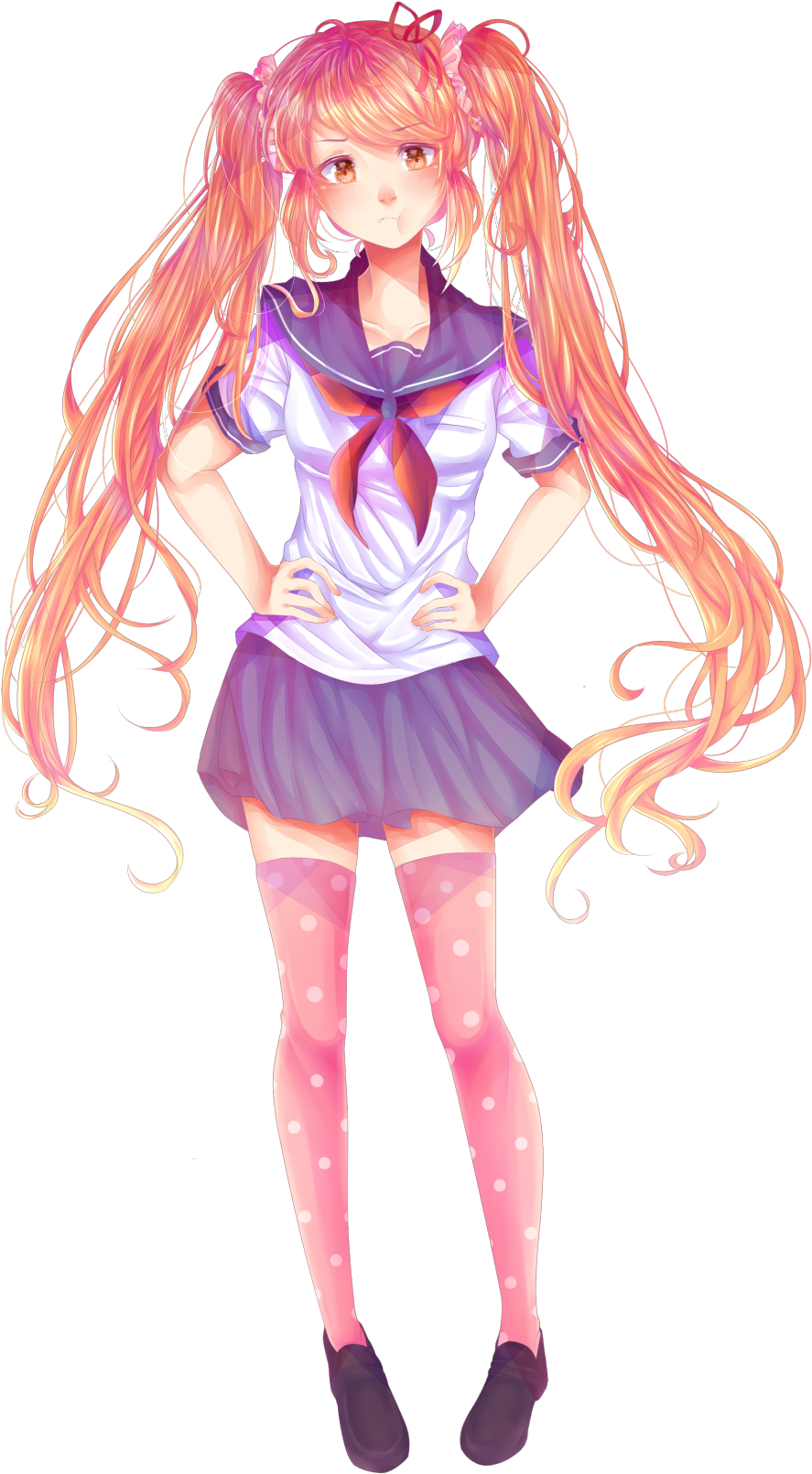 Osana Najimi Fanart From Yandere Sim Plain White - Osana Najimi (1280x1707), Png Download