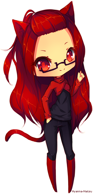 Chibi Remona Bonus By Hyanna-natsu - Anime Cat Girl With Red Hair (327x680), Png Download