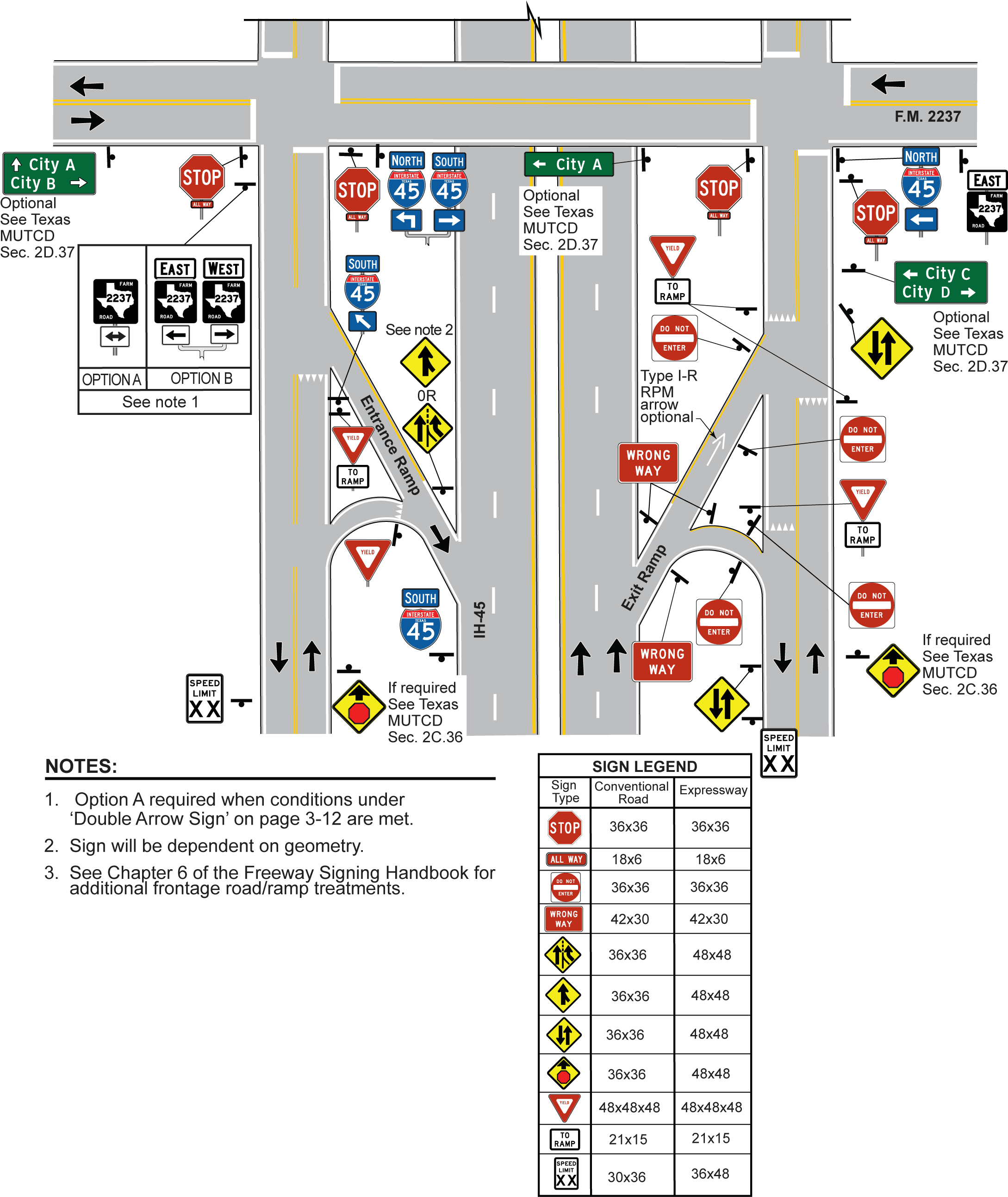Diamond Interchange With Two Way Frontage Roads - Frontage Road (2240x2651), Png Download