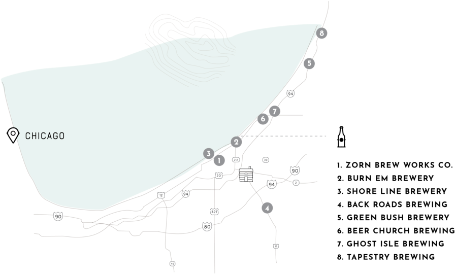 Brewery Lodge Map-07 - Map (1000x647), Png Download