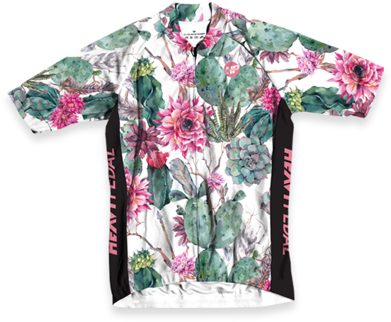 Botanical Men's Jersey - Ormis Cactus And Flower Mildew Resistant Polyester (600x593), Png Download