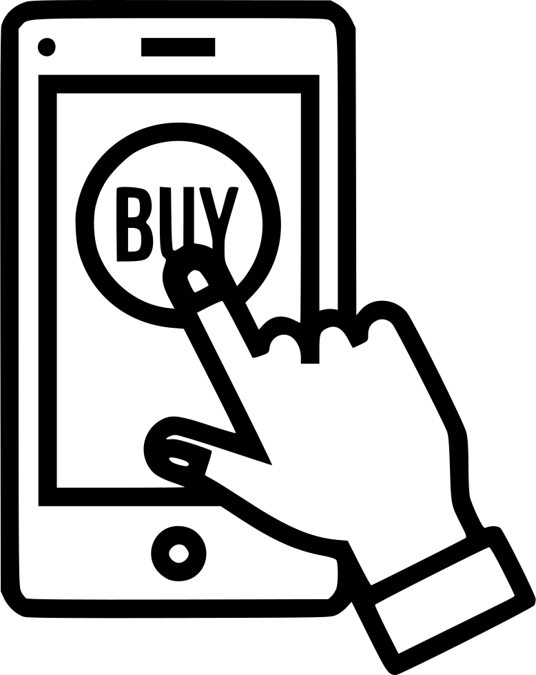 Mobile Online Store Shop Buy Sell Product Hand Gesture - Online Shopping Icon Png (778x980), Png Download