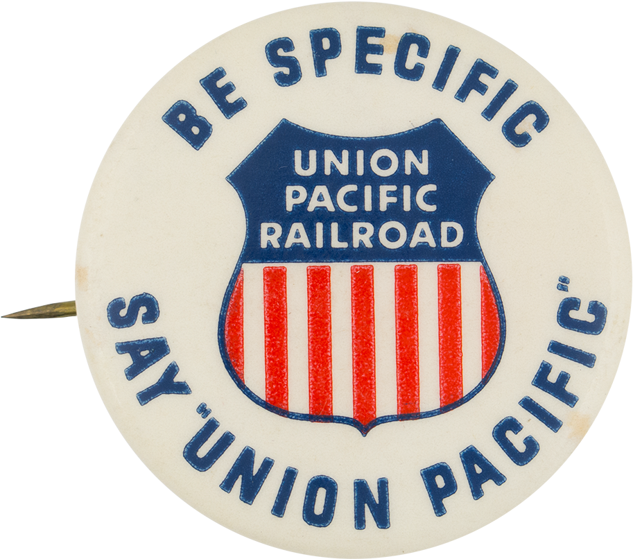 Union Pacific Railroad Advertising Button Museum - Union Pacific Logo Png (1000x902), Png Download