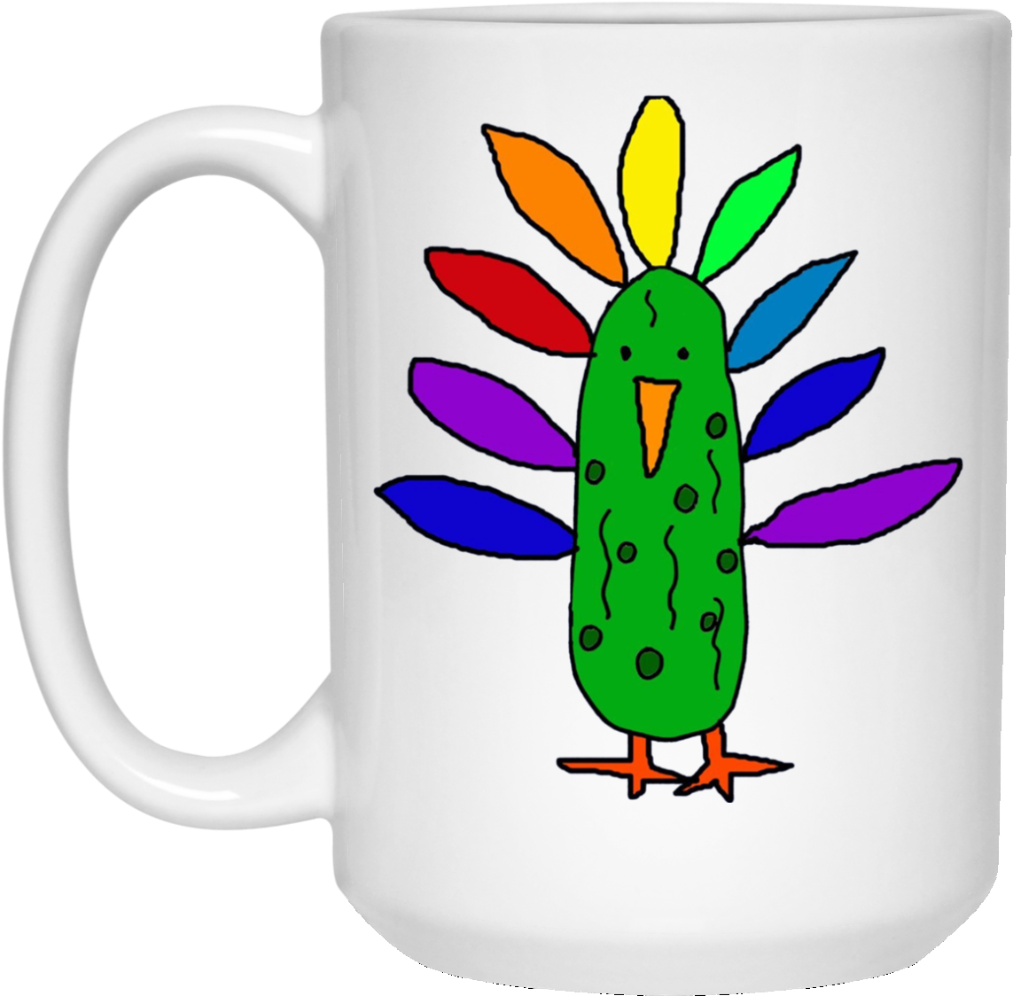 Smileteeshol Funny Pickle Turkey Cartoon 15 Oz - Love Paris Eiffel Tower France Flag Tourist T Shirt (1155x1155), Png Download