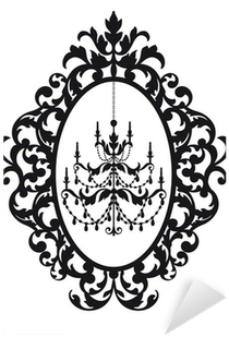 Picture Frame With Antique Chandelier, Vector Sticker - Vintage Chandelier In Antique Pictur Oval Ornament (400x400), Png Download