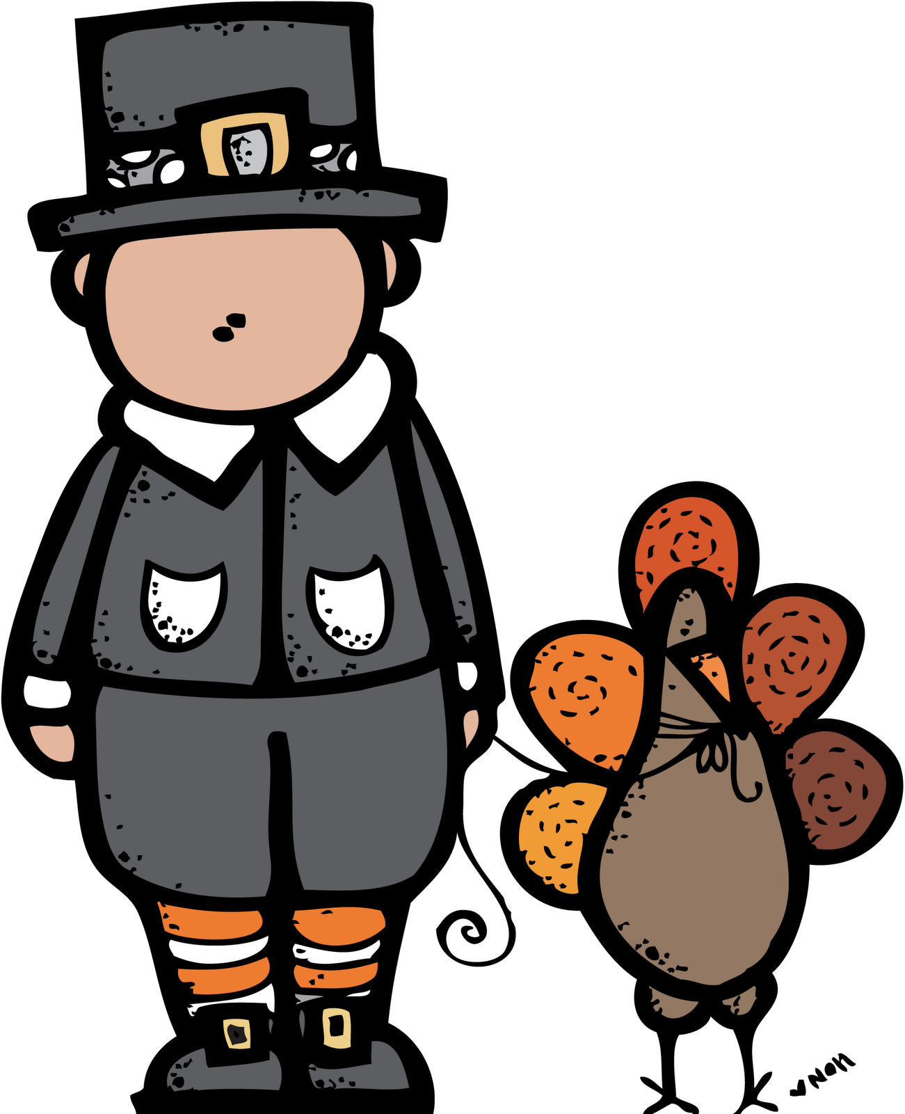 Pilgrim Clipart Free - Melonheadz Pilgrim Clipart (1312x1600), Png Download