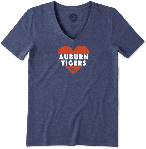 Women's Auburn Tigers Heart Knockout Cool Vee - Women's Notre Dame Life Is Good Cool Vee (570x570), Png Download