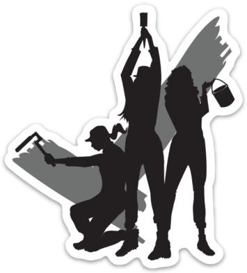 Paint Life Painter Girls Sticker - Girls Sticker (355x393), Png Download